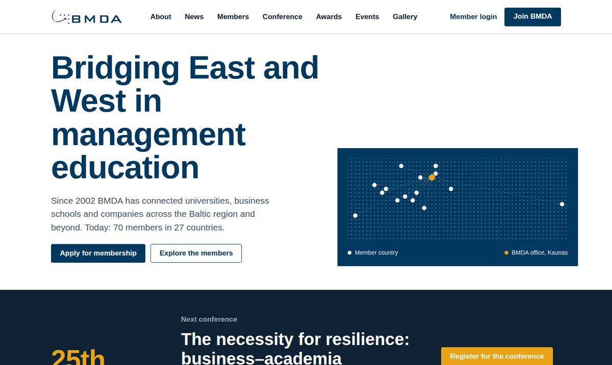 BMDA website home page