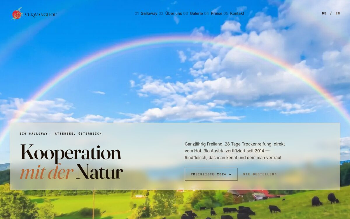 Verwanghof website home page